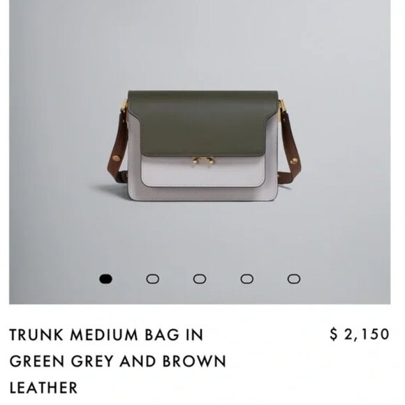 MARNI MEDIUM TRUNK BAG IN GREEN GREY AND BROWN - Picture 2 of 12